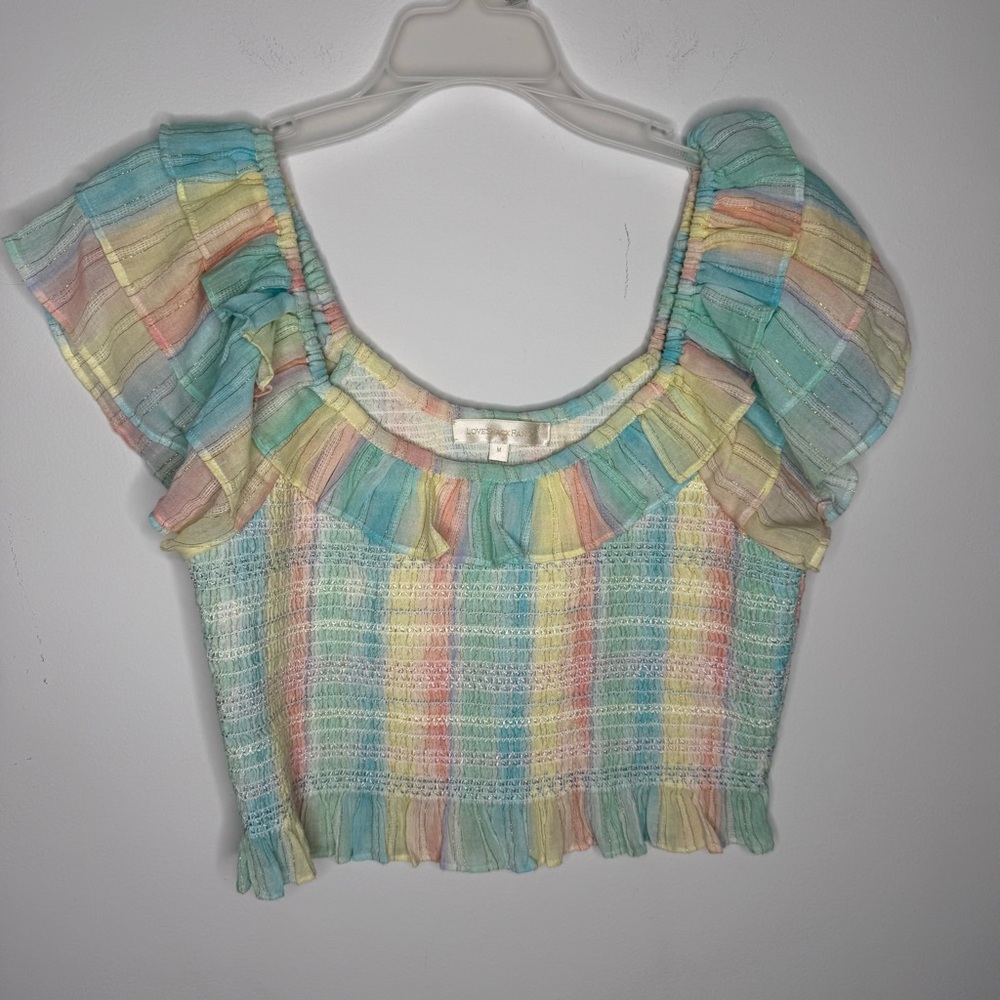 J6 LOVESHACKFANCY Saba‎ Ruffle Crop Top - Picture 4 of 7
